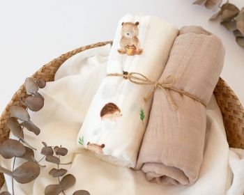 KIOKIDS Set 2 muselinas bambú Tierra